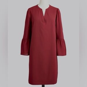 J. Crew Belle Sleeve Shift Dress | Red‎ Wine | Size 4